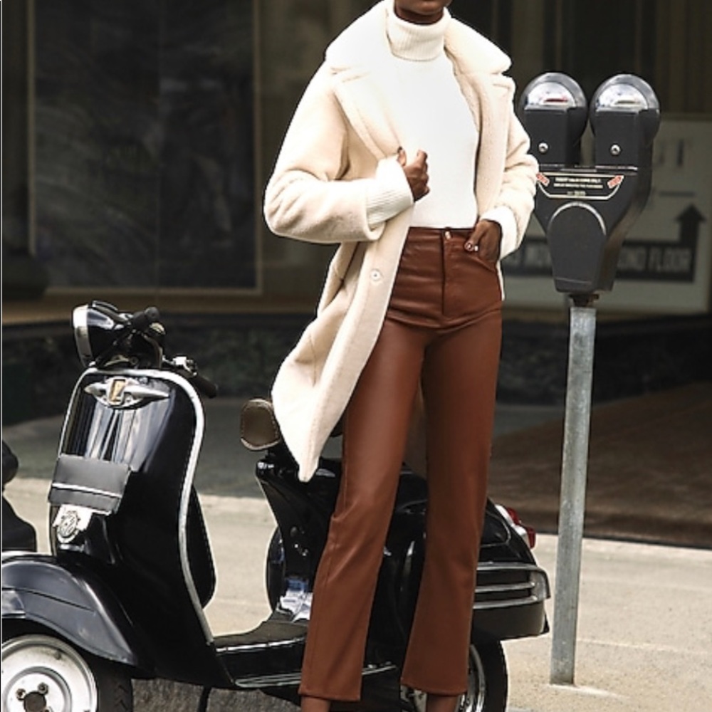 Express High Waisted Vegan Leather Cropped Pant